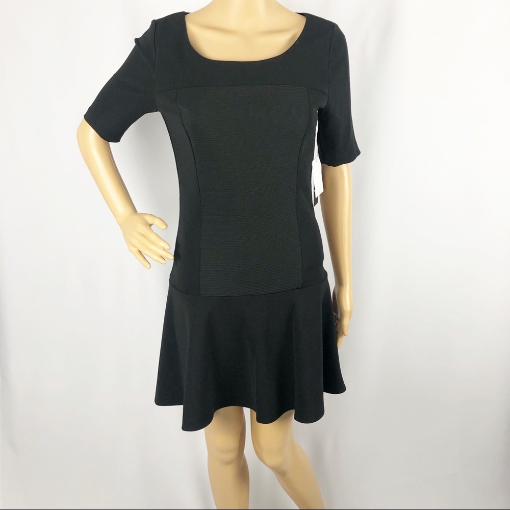 NWT Laundry by Shelli Segal Black Drop Waist Dress